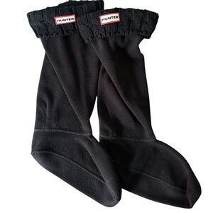 Black Knit and Fleece Hunter Boot Liner Black Sz M womens sz 5-7